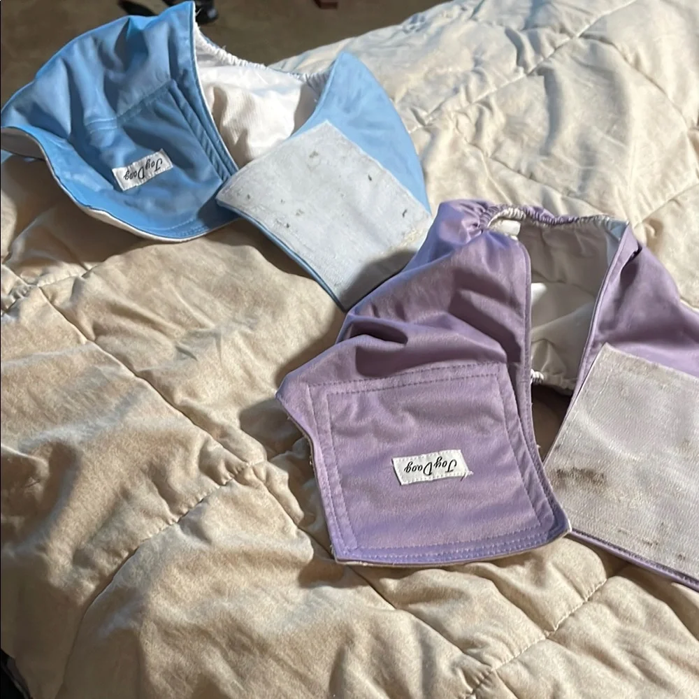 Blue and Purple Dog Diaper Set - XL